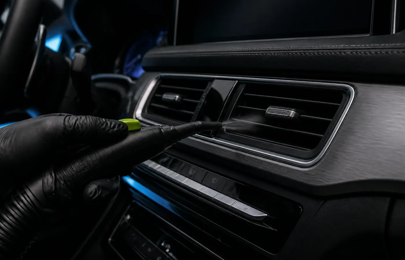 Concept image illustrating treatment around vehicle air-conditioning vents
