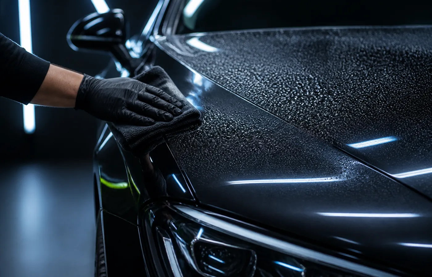 Concept image illustrating the hydrophobic exterior finish of VIP Wash